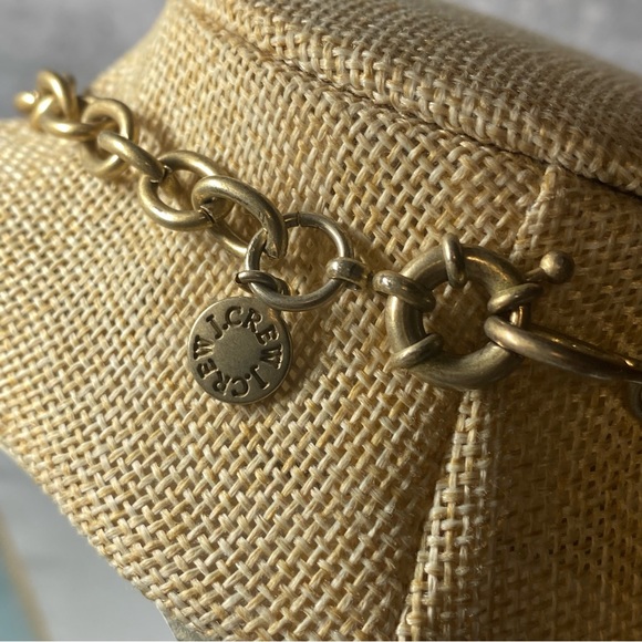 J. Crew faux pearl and clear beaded bib chunky necklace on gold tone hardware - Picture 4 of 4